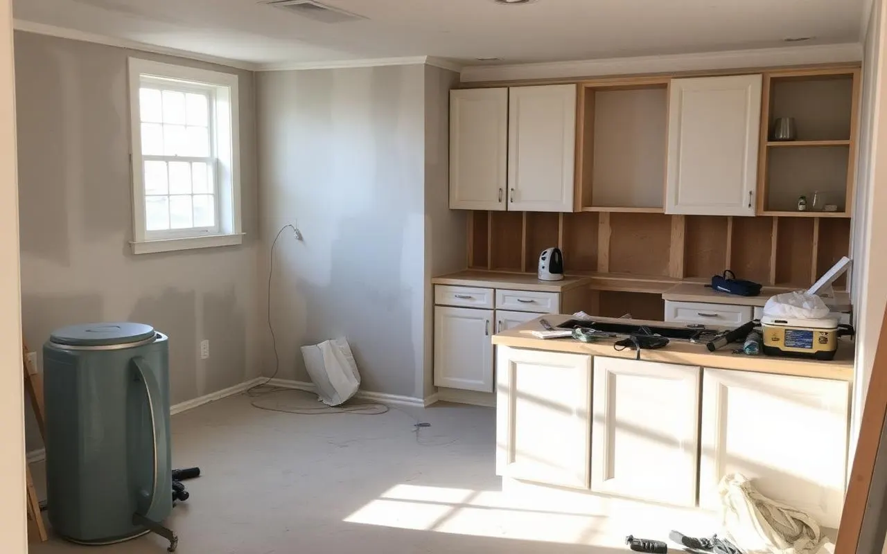 Interior remodel — kitchen or bath in progress