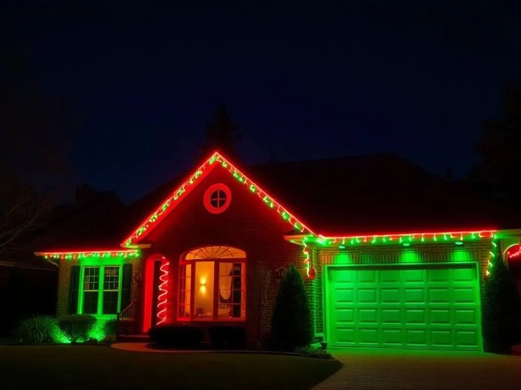 Red and green holiday setting
